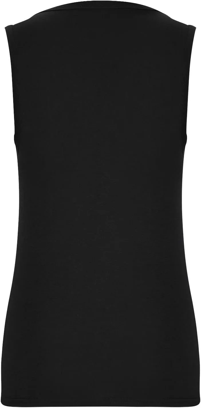 Racerback Tank Tops for Women Keyhole V Neck Sleeveless Halter Tanks Loose Fit Business Basic Shirt Blouse
