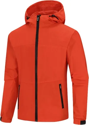 Rain Jacket for Men Big and Tall Waterproof Raincoat with Hood Lightweight Rain Shell Jacket Raincoat for Golf Hiking