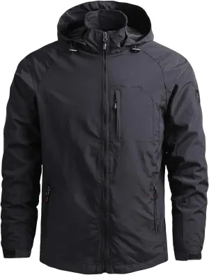 Rain Jacket for Men Waterproof Packable Raincoat Fall Winter Mountain Sport Military Jacket Lightweight Rain Shell Jacket