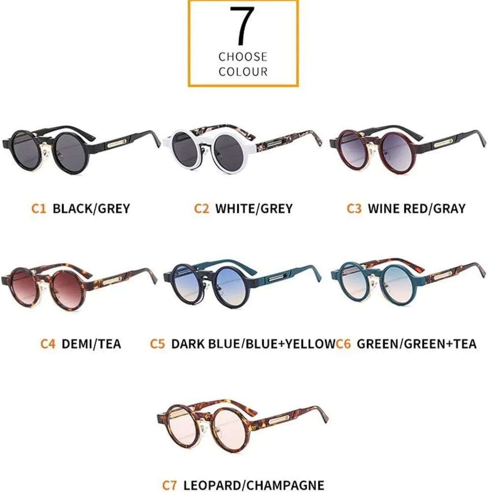 Retro Round Sunglasses For Women Men Punk Driving White Fashion Sun Glasses Vintage Shades UV400 Female Male