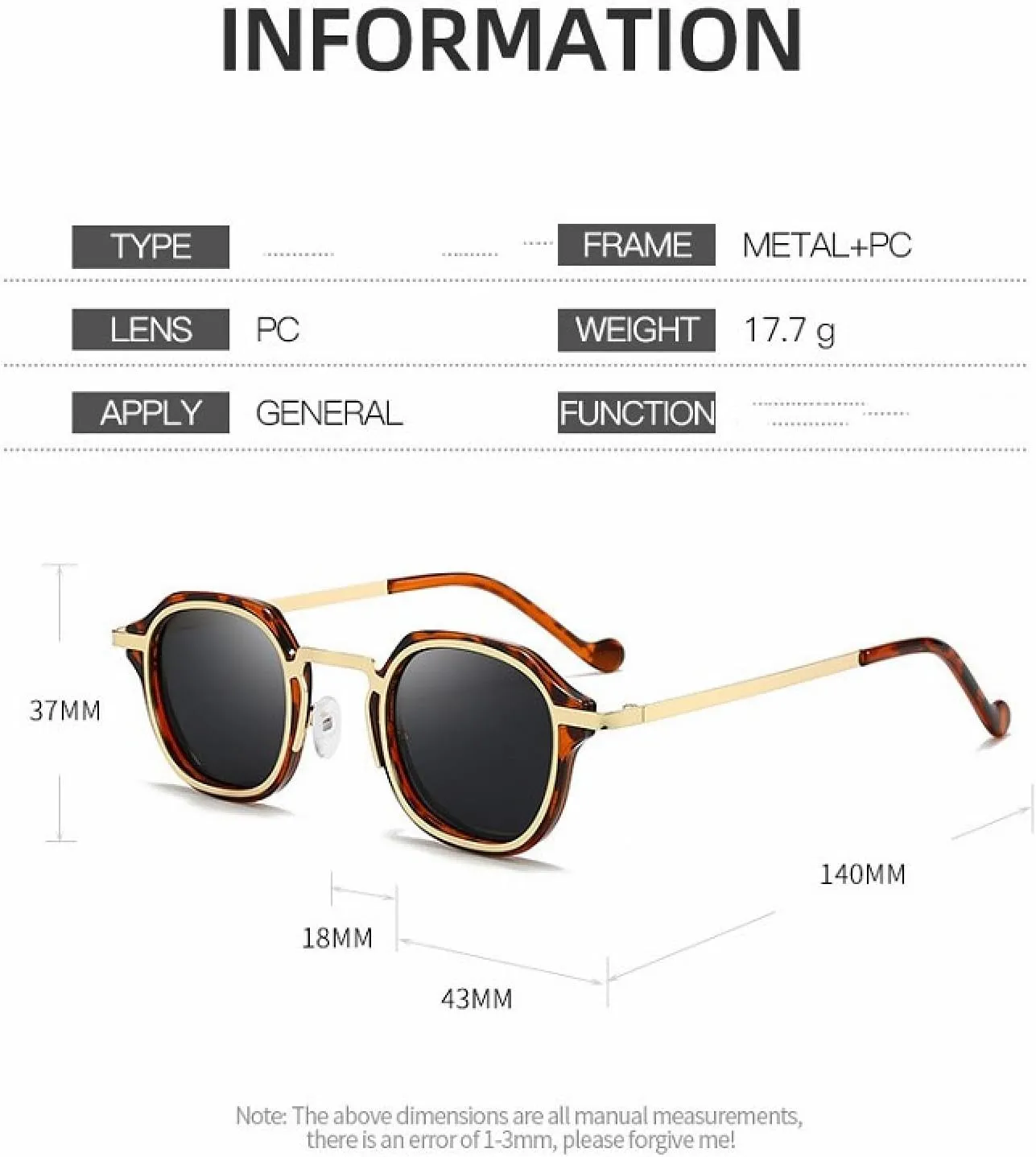 Retro Steampunk Sunglass Small Sun Glasses for Man Woman Metal Frame Eyewear Uv400
