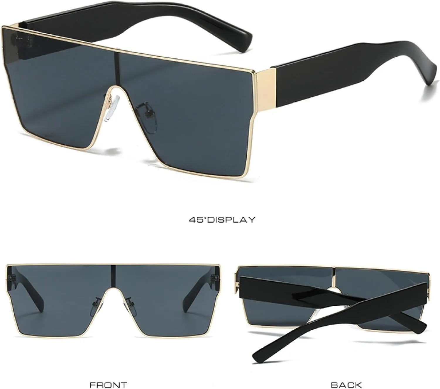 Retro Sunglasses Men Women Luxury One Piece Decoration Sun Glasses Men Travelling Eyewear