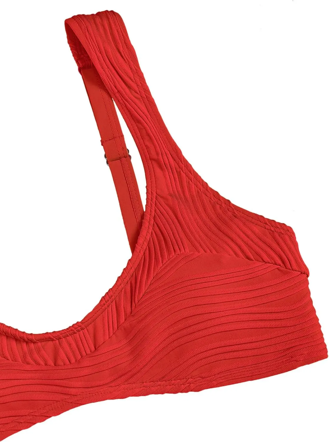 seamoly Gingham Ruched Bowknot Decor Cheeky Bikini Set