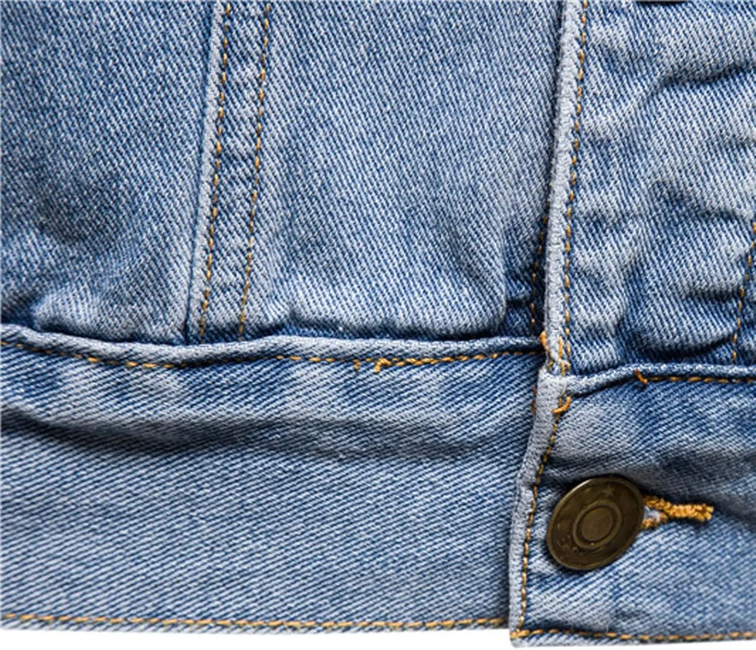 Sinzelimin Men's Denim Jacket Lightweight Lapel Casual Top Button Classic Rugged Wear Trucker Jacket Slim Jean Coat Outerwear