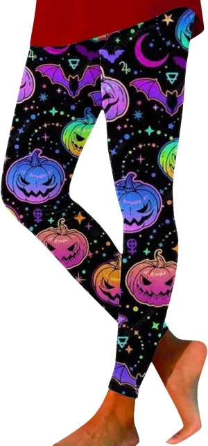 Slim Fitness Running Halloween Legging Women's Autumn Winter Halloween Blood Printed Warm Holiday Bottoms Casual