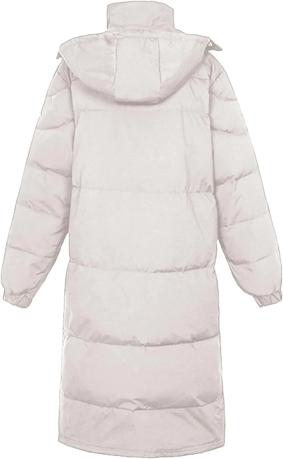 SMIDOW Womens Long Padded Puffer Coat Trendy 2023 Ladies Hooded Quilted Jackets Full Zip Up Parka Outwear With Pockets