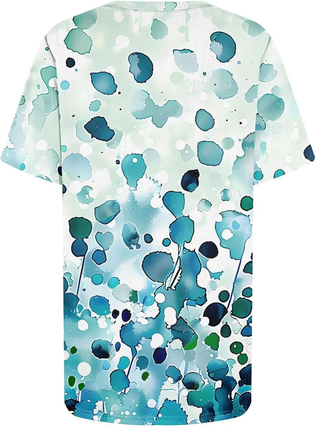 Summer Womens Crewneck Short Sleeve Shirts Spring Gradient Stripe Prints Casual Blouse Shirt Dressy Tops