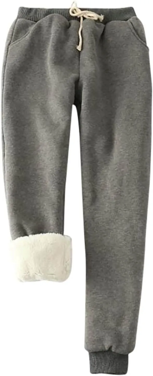Sweatpants Women Winter Warm Fleece Lined Leggings Women Sherpa Active Running Jogger Pants Womens Fall Fashion 2024