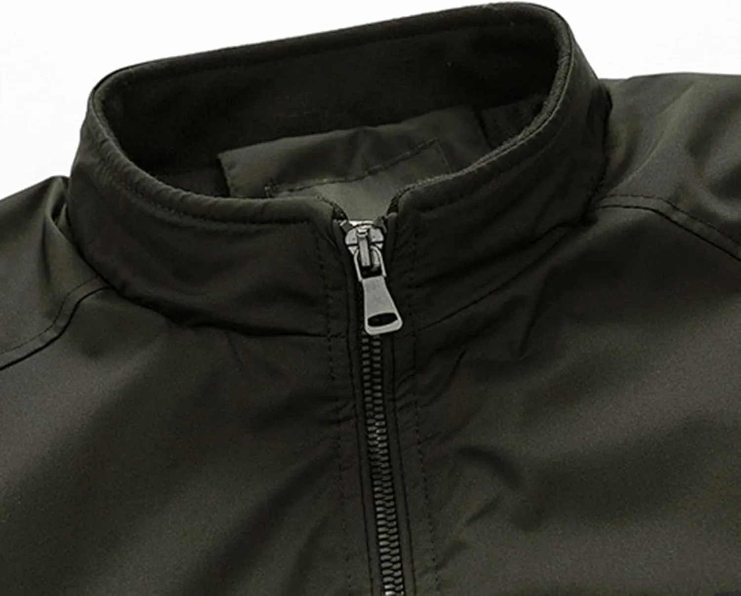 Tactical Jacket for Men Lightweight Softshell Jacket Zip Up Long Sleeve Stand Collar Bomber Jacket Winter Warm Coat