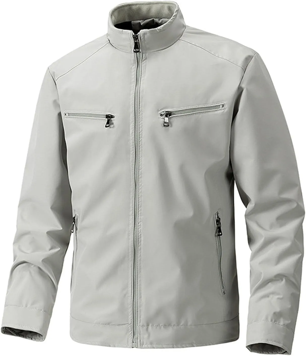 Tactical Jacket for Men Lightweight Softshell Jacket Zip Up Long Sleeve Stand Collar Bomber Jacket Winter Warm Coat