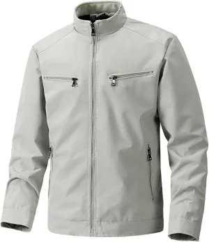 Tactical Jacket for Men Lightweight Softshell Jacket Zip Up Long Sleeve Stand Collar Bomber Jacket Winter Warm Coat