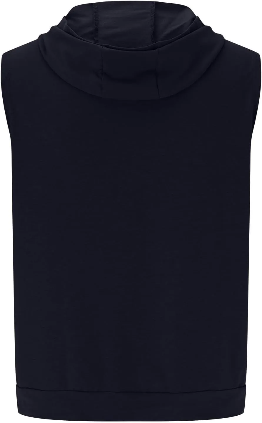 Tank Tops Men Stylish Zipper Vest Mens Bodybuilding Gym Vest Hooded T-Shirts Sleeveless Hoodies Workout Muslce Tops