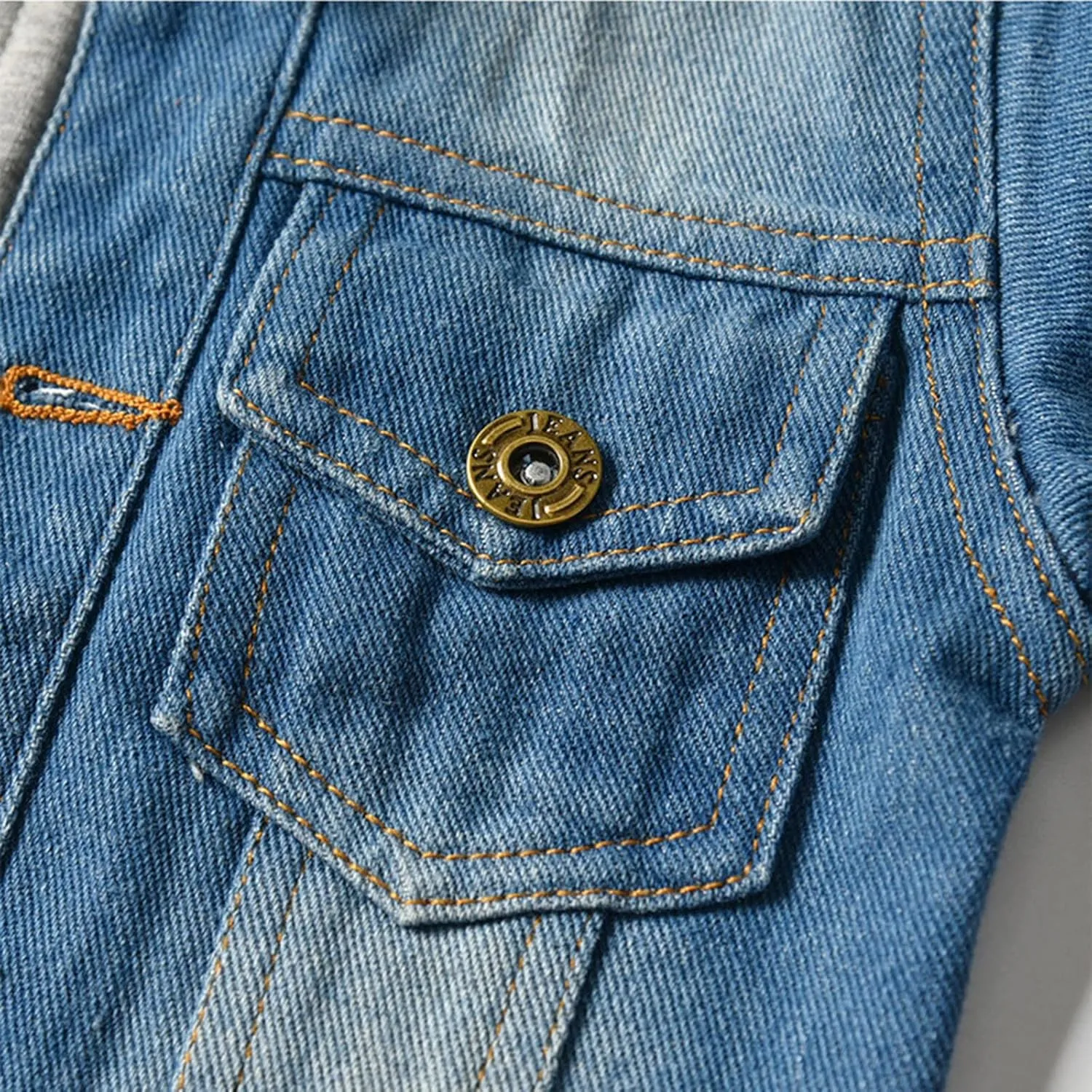 Toddler Denim Trucker Jacket Outerwear Baby Boy Girls Basic Zipper Long Sleeve Blouse Fall Autumn Winter Hooded