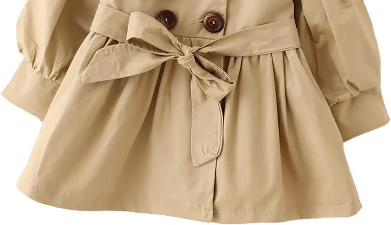 Toddler Girl Spring Autumn Windbreaker Jacket Trench Coat for 1-4 Years