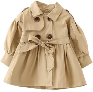 Toddler Girl Spring Autumn Windbreaker Jacket Trench Coat for 1-4 Years