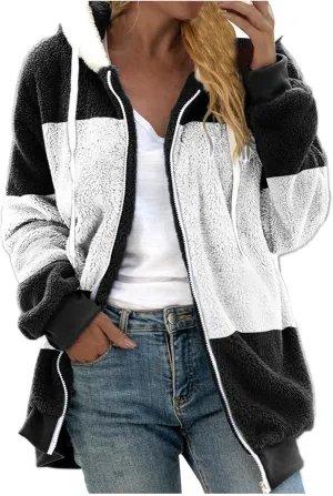 Wangxldd Ladies Fashion Casual Cardigan Sweaters Long Sleeve Zip Up Breathable Solid Hoodies Outerwear Coat Outerwear Coats