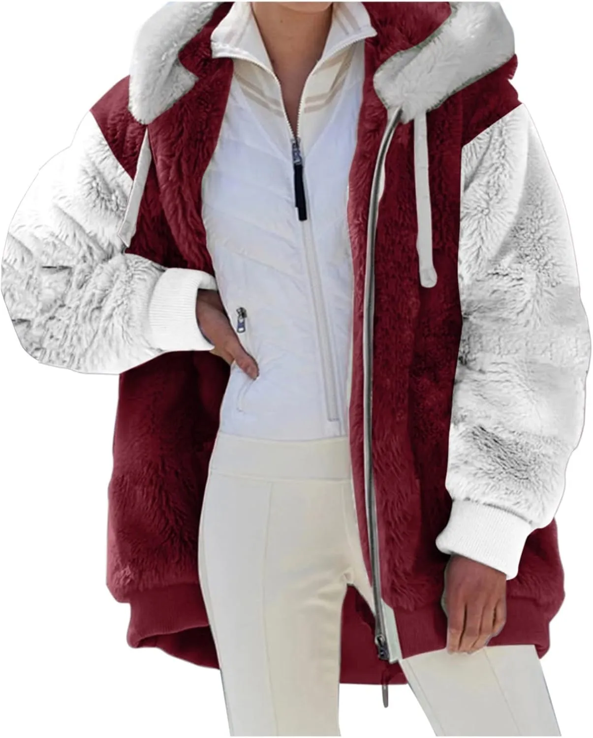 Wangxldd Ladies Fashion Casual Cardigan Sweaters Long Sleeve Zip Up Breathable Solid Hoodies Outerwear Coat Outerwear Coats