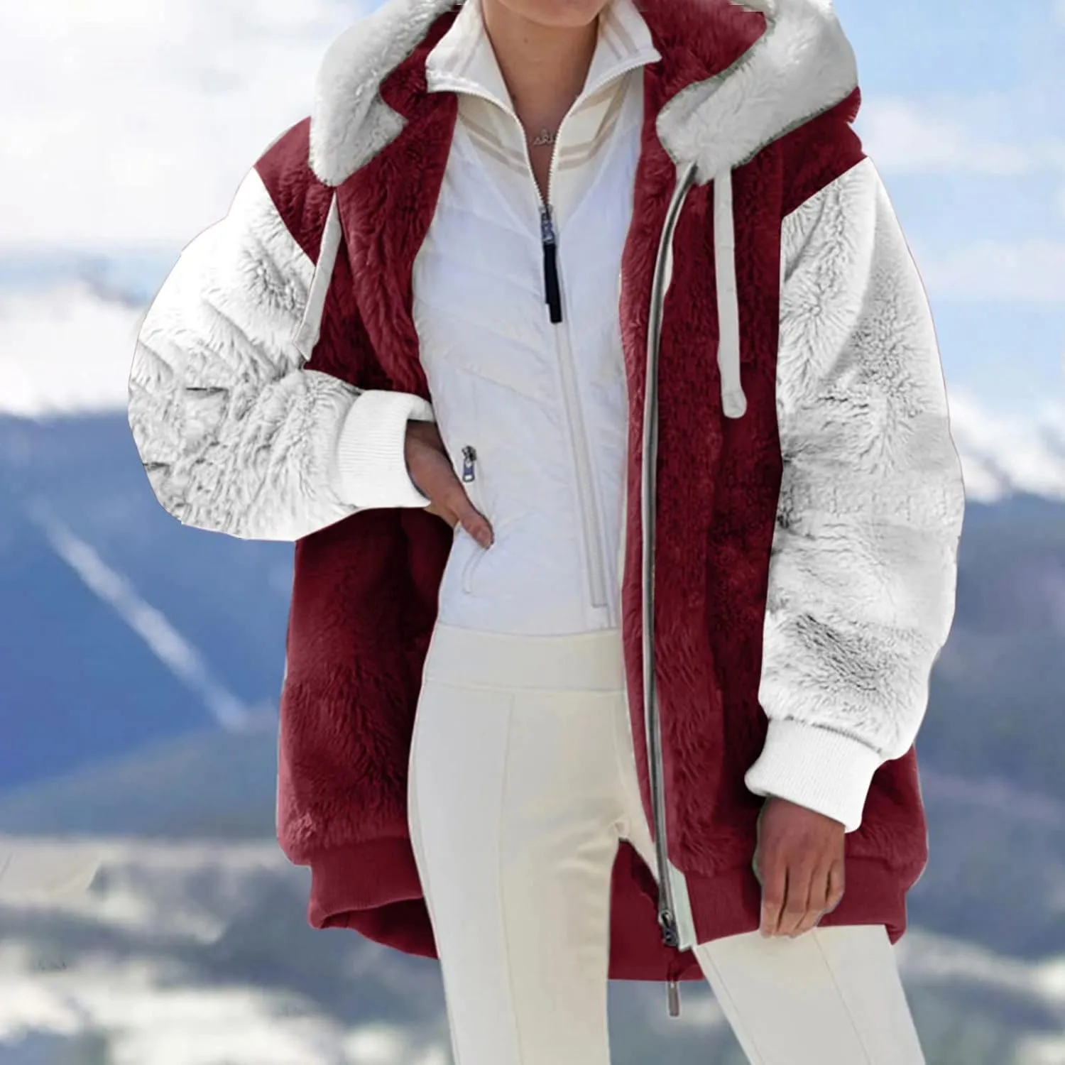 Wangxldd Ladies Fashion Casual Cardigan Sweaters Long Sleeve Zip Up Breathable Solid Hoodies Outerwear Coat Outerwear Coats