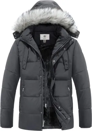 WenVen Men's Winter Puffer Coat Thicken Winter Warm Padded Jacket with Hood