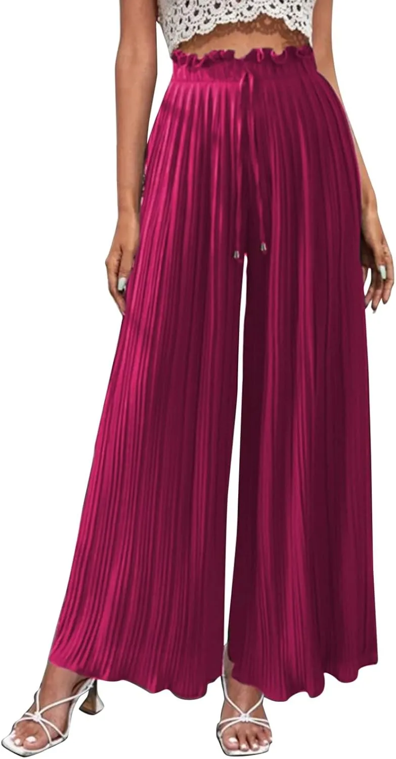Wide Leg Pants for Women Casual Loose Fit Lounge Pants Lightweight Athletic Harem Pants Walking Linen Pants