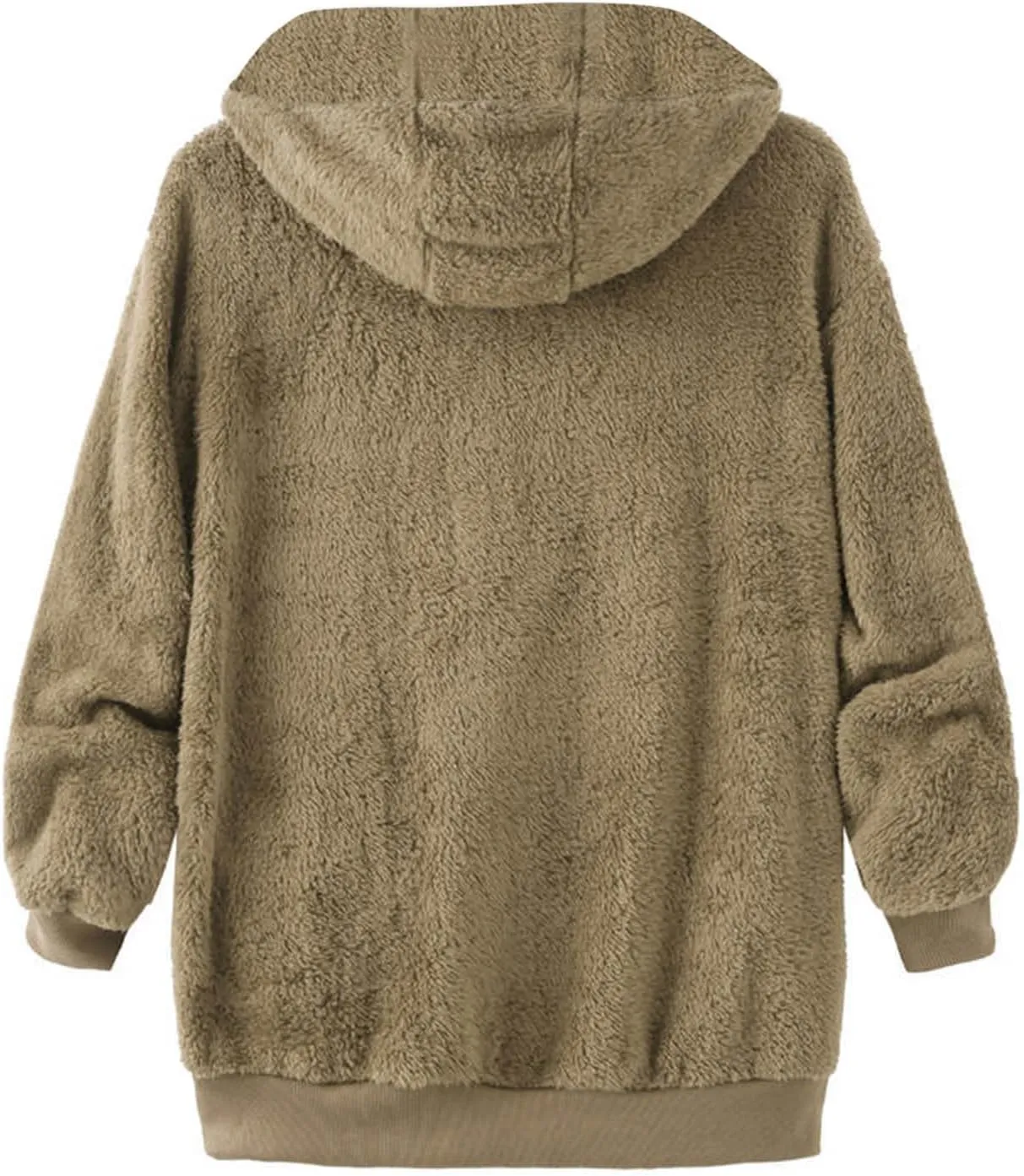 Winter Coats for Women 2024 Trendy Fuzzy Fleece Zip Up Hooded Jackets Lightweight Fluffy Sherpa Outerwear, Large