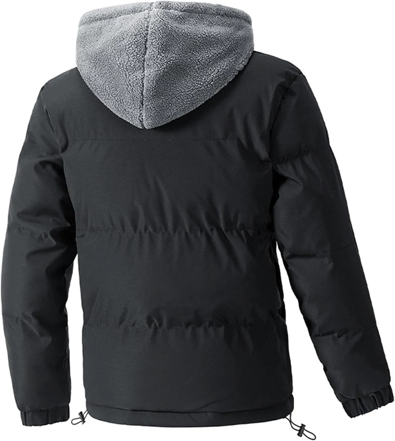Winter Thick Coats Mens Puffer Jackets Warm Down Overcoat Fleece Lined Jacket Outdoor Parkas Quilted Jacket with Hood