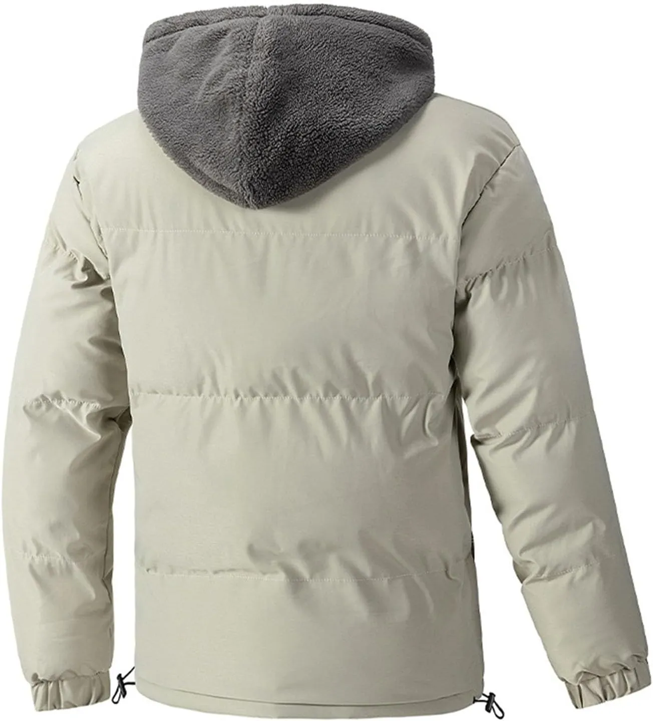 Winter Thick Coats Mens Puffer Jackets Warm Down Overcoat Fleece Lined Jacket Outdoor Parkas Quilted Jacket with Hood