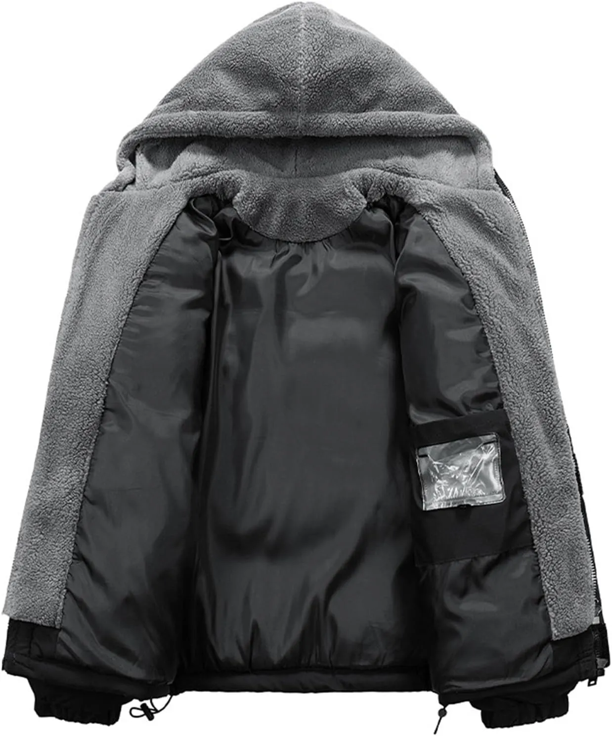 Winter Thick Coats Mens Puffer Jackets Warm Down Overcoat Fleece Lined Jacket Outdoor Parkas Quilted Jacket with Hood