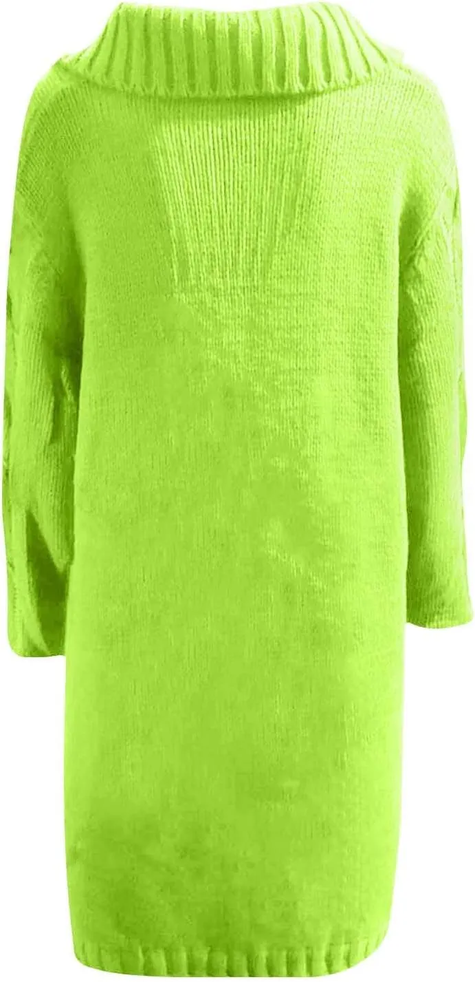wodceeke Long Cardigan Sweaters for Women with Hood, Winter Warm Chunky Knit Hooded Sweater Coats with Buttons