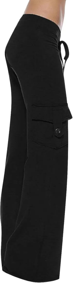 Women Cargo Pants 2025 Bootcut Yoga Pant Stretchy Trousers Wide Leg Workout Baggy Sweatpants with Pockets Trendy