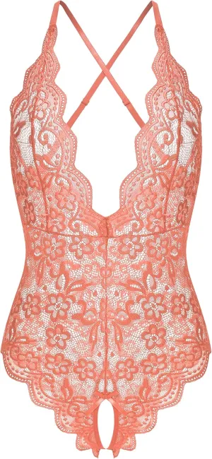 Women One Piece Lingerie Sexy Teddy V Neck Bodysuit Lace Nightie