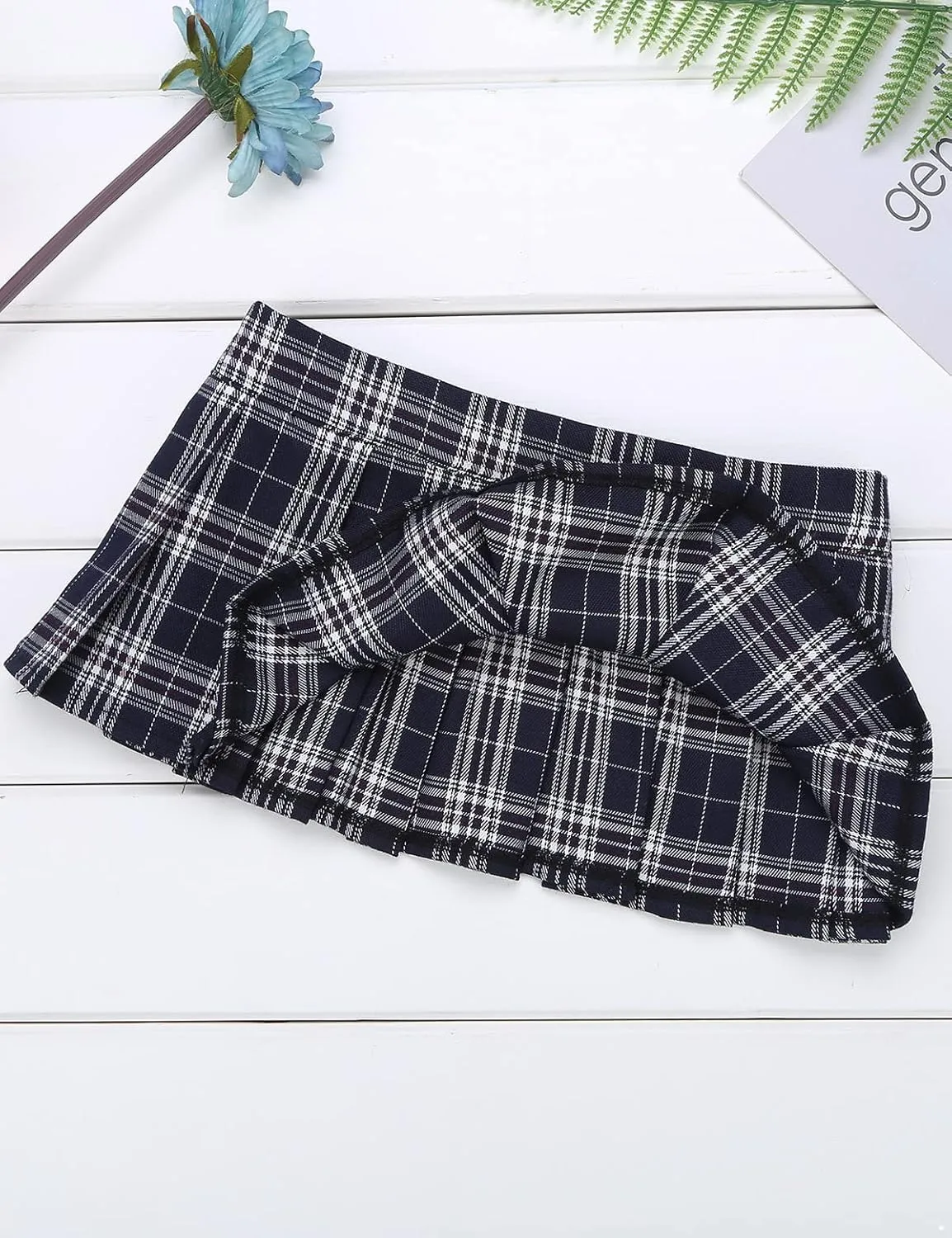 Women Pleated Mini Skirt Pleated Lingerie Schoolgirl Role Play Costume Outift