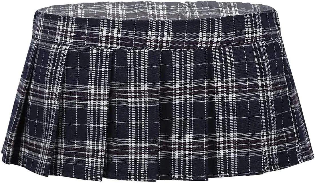 Women Pleated Mini Skirt Pleated Lingerie Schoolgirl Role Play Costume Outift