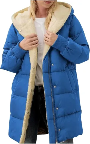 Women's 2024 Winter Clothes Oversized Shearling Fleece Long Coats Jackets Full Zip Reversible Coats Versatile Coats
