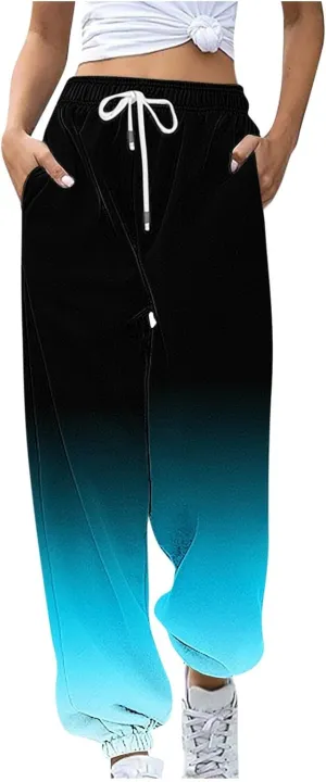 Women's Baggy Sweatpants Workout Active Joggers Pants High Waisted Drawstring Lounge Bottoms with Pockets
