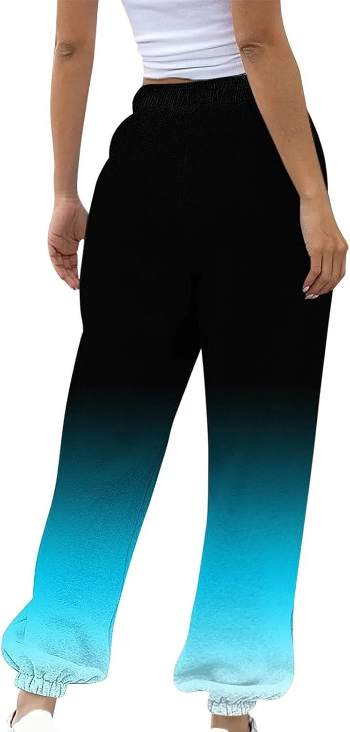 Women's Baggy Sweatpants Workout Active Joggers Pants High Waisted Drawstring Lounge Bottoms with Pockets
