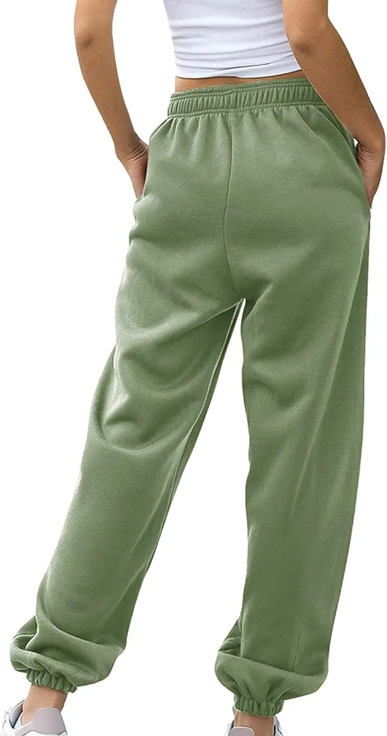 Women's Baggy Sweatpants Workout Active Joggers Pants High Waisted Drawstring Lounge Bottoms with Pockets