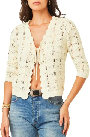 Women's Bolero Shrug 3/4 Sleeve Cropped Cardigan Tie Front Shrug Sweaters Casual Jacket for Dresses