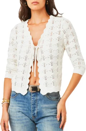 Women's Bolero Shrug 3/4 Sleeve Cropped Cardigan Tie Front Shrug Sweaters Casual Jacket for Dresses