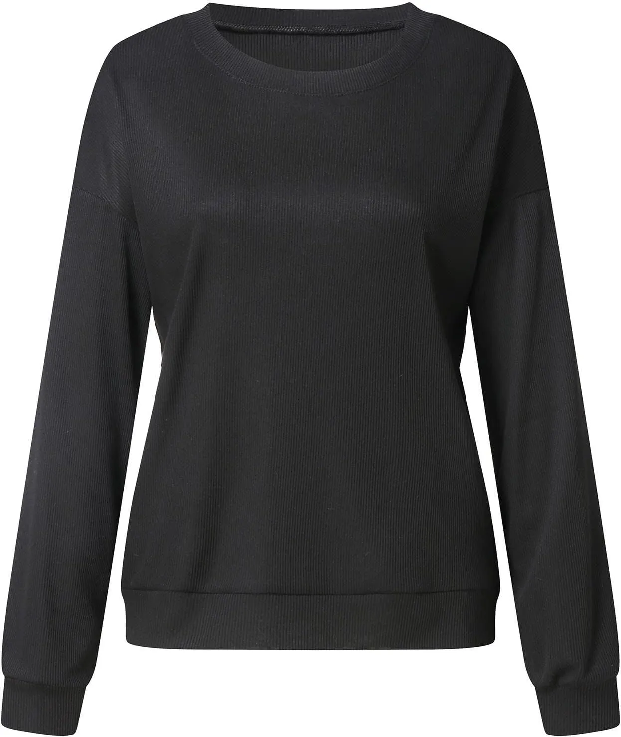 Women's Casual Long Sleeve Fall Tops 2023 Ribbed T-Shirt Thin Sweatshirt Cute Crew Neck Pullover Graphic Tops