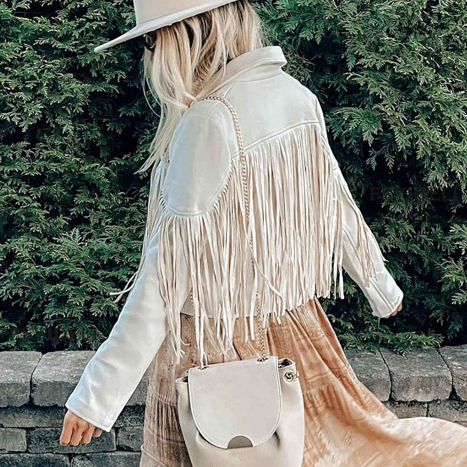 Womens Casual Short Jacket Lapel Long Sleeve Tassel Suedette Plain Moto Biker Coat Cardigan Y2K Blazers Fall Autumn Fringe