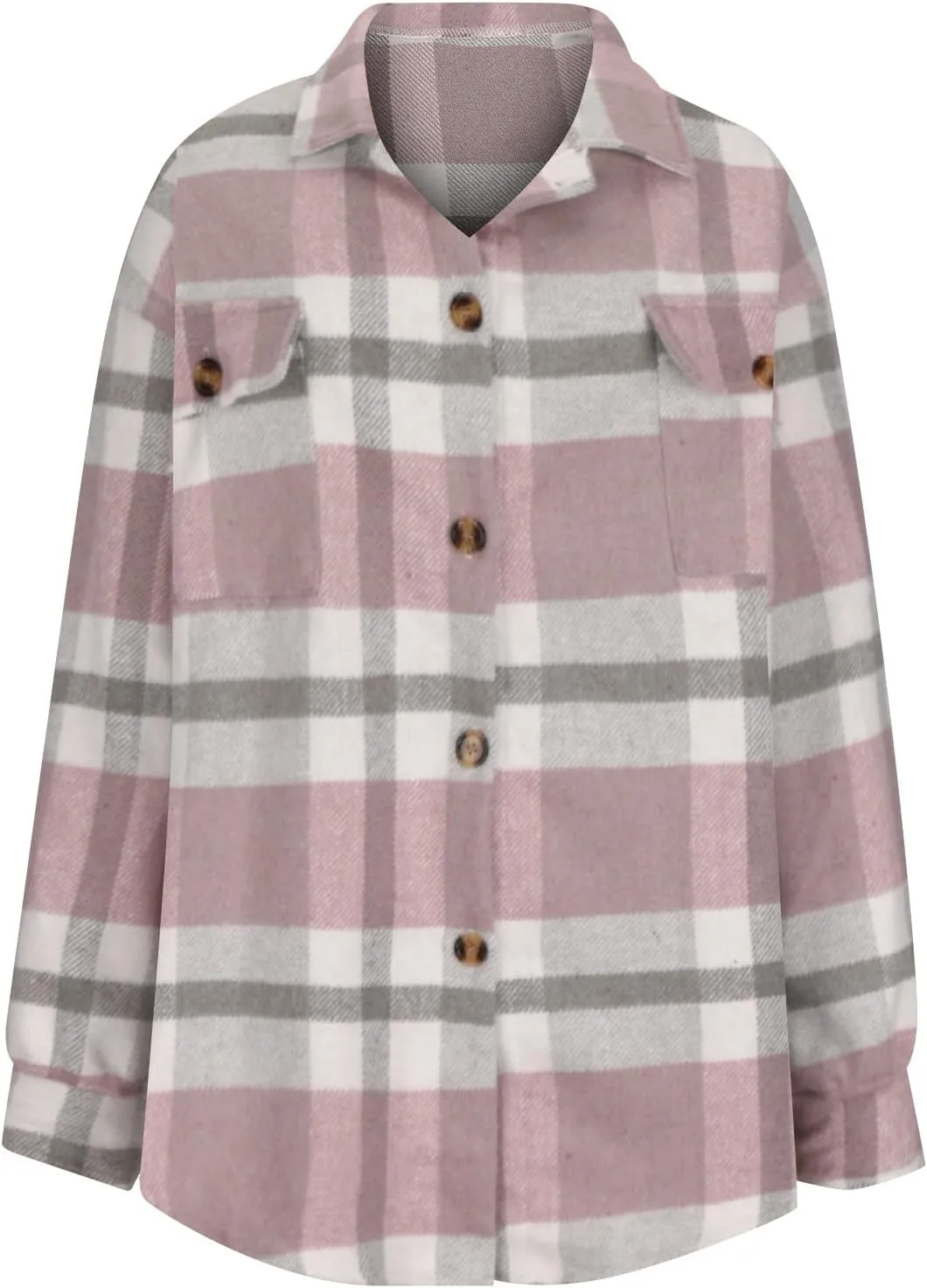 Women's Cropped Wool Blend Jacket Coat 2024 Fall Winter Trendy Long Sleeve Button Up Warm Thick Outerwear Blouse