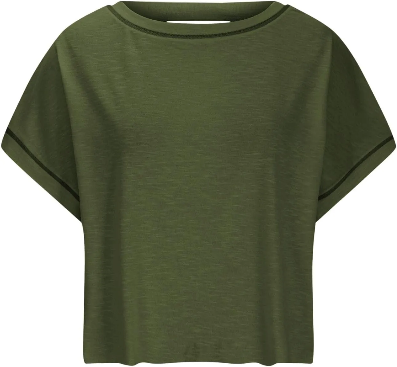 Womens Gym Yoga Tops Backless Casual Fashion Open Back Athletic Shirts Solid Color Running Crop Workout Tee Tops