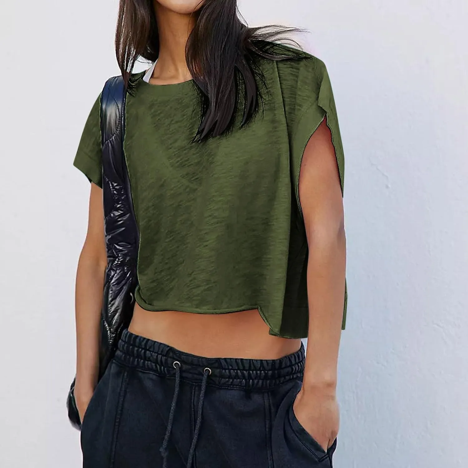 Womens Gym Yoga Tops Backless Casual Fashion Open Back Athletic Shirts Solid Color Running Crop Workout Tee Tops
