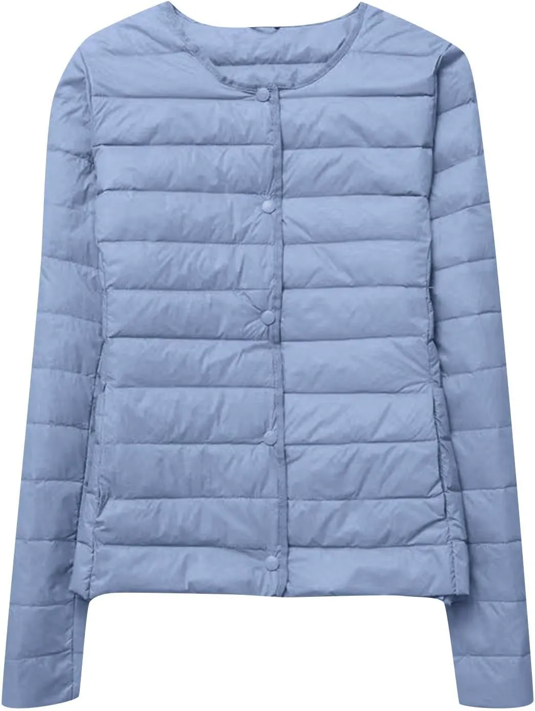 Women's Lightweight Puffer Jacket Winter Packable Quilted Padded Down Coat Plus Size Full Zip Outwear with Pockets