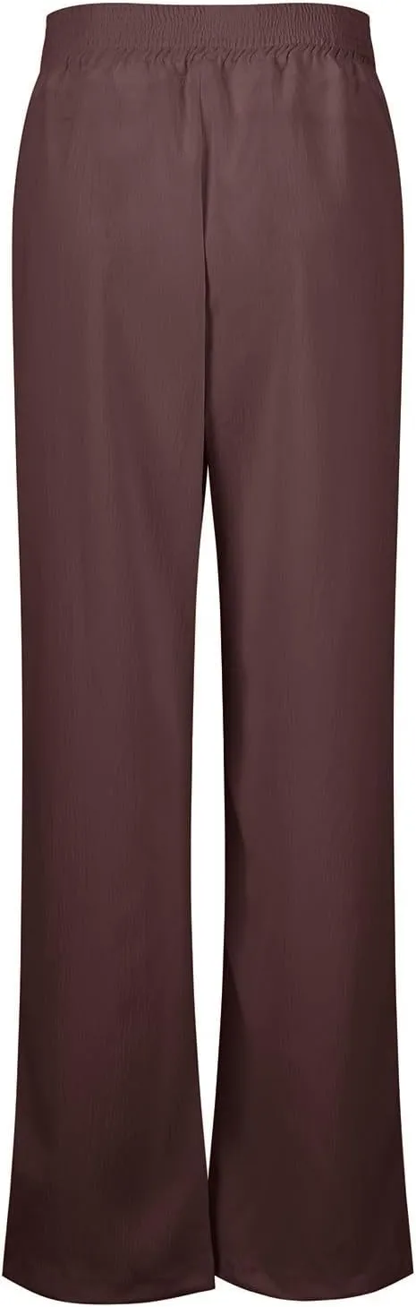 Womens Linen Pants Flowy Crossover Wide Leg Pants Palazzo Pants with Pockets High Waisted Summer Beach Pants 2024