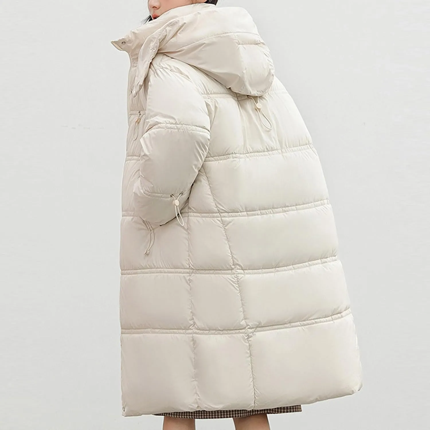 Women's Long Winter Coats Thicken Long Sleeve Puffer Coats Hooded Quilted Jackets Down Parkas Outerwear With Pockets