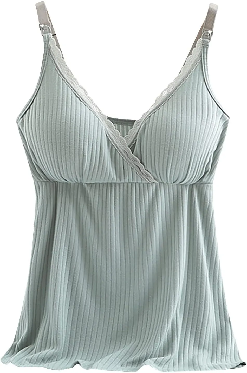 Women's Plus Size Nursing Tank Tops Maternity Breastfeeding with Padded Bra Cami Shirt Sexy Tops for Pregnant Women