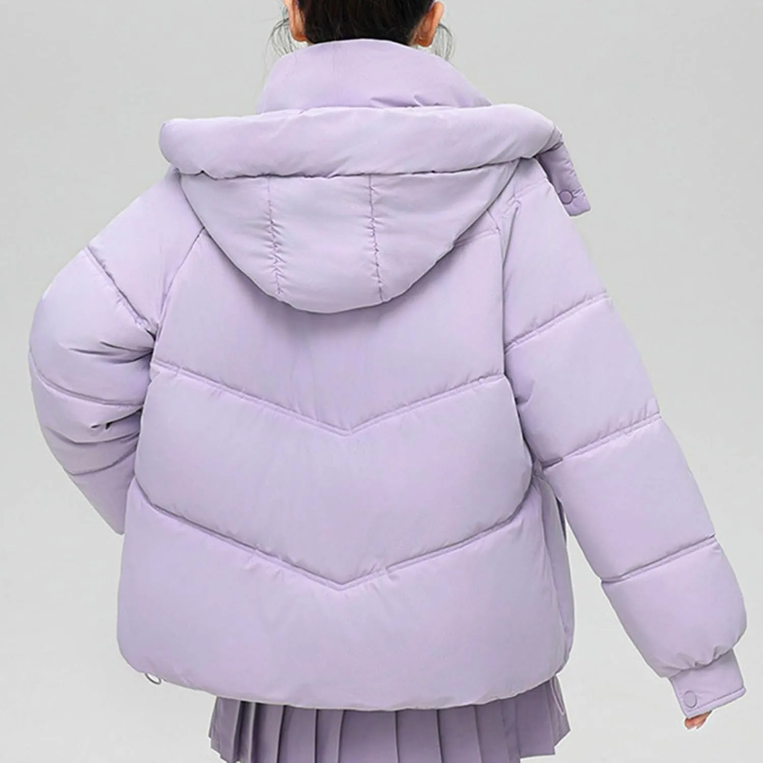 Women's Puffer Jacket Cowl Neck Down Coat Loose Hooded Quilted Padded Jackets Winter Warm Casual Outwear Outfit