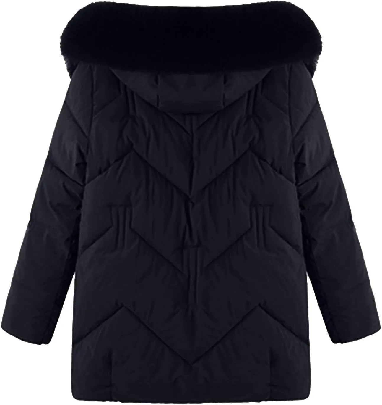 Women's Puffer Jacket Parka Winter Warm Down Coats Quilted Waterproof Thick Outerwear with Fur Hood Fashion Jackets
